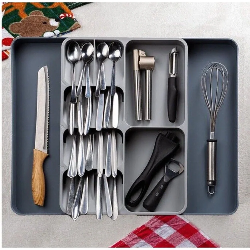 New Kitchen Drawer Organizer Tray‎ Silverware Organizer Storage Tray Expandable